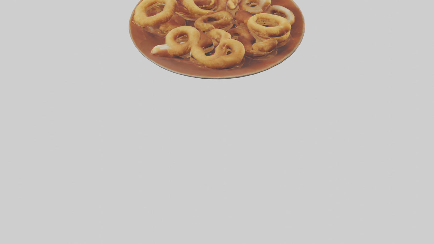 Onion rings with dipping sauce model 3D model