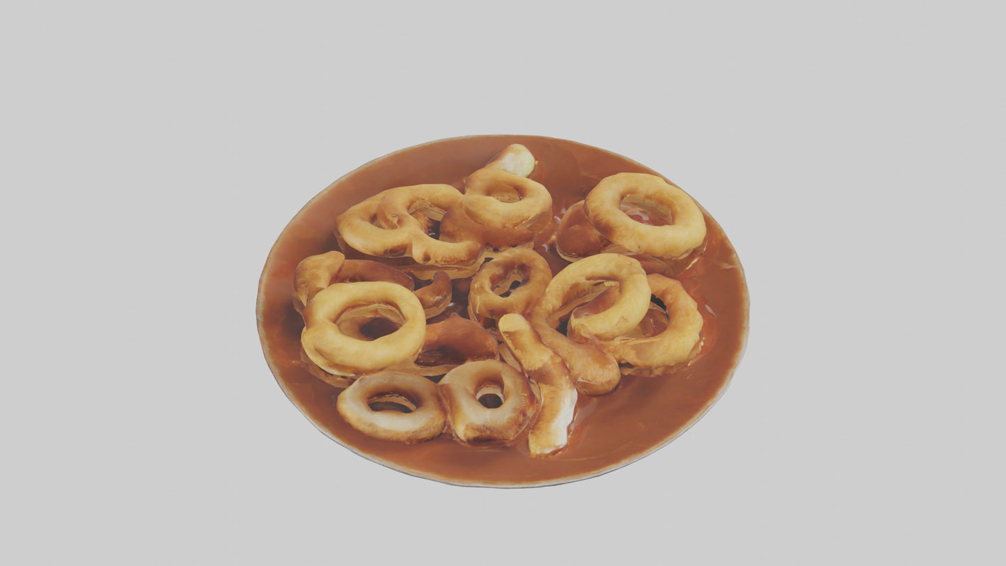 Onion rings with dipping sauce model 3D model