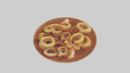 Onion rings with dipping sauce model 3D model