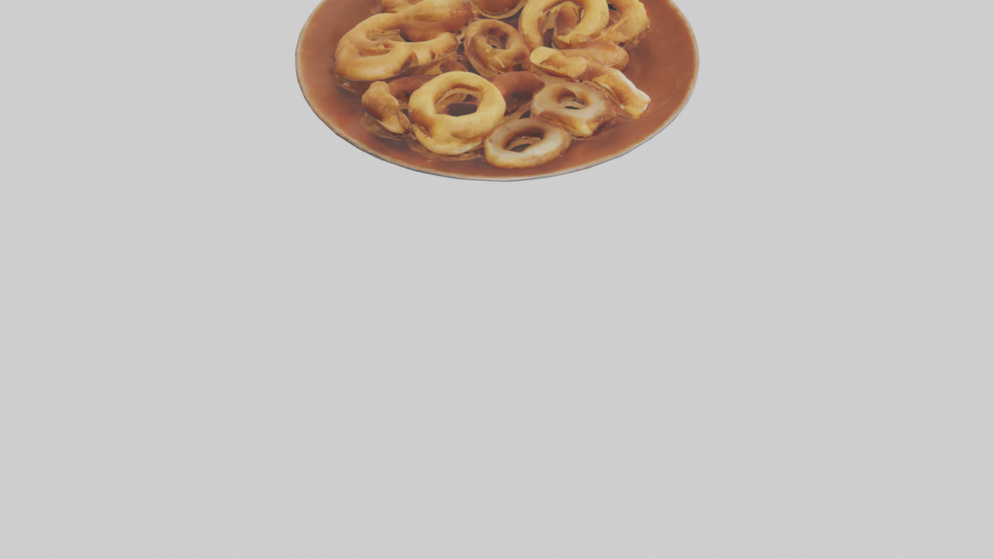 Onion rings with dipping sauce model 3D model