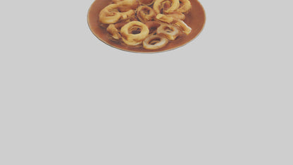 Onion rings with dipping sauce model 3D model