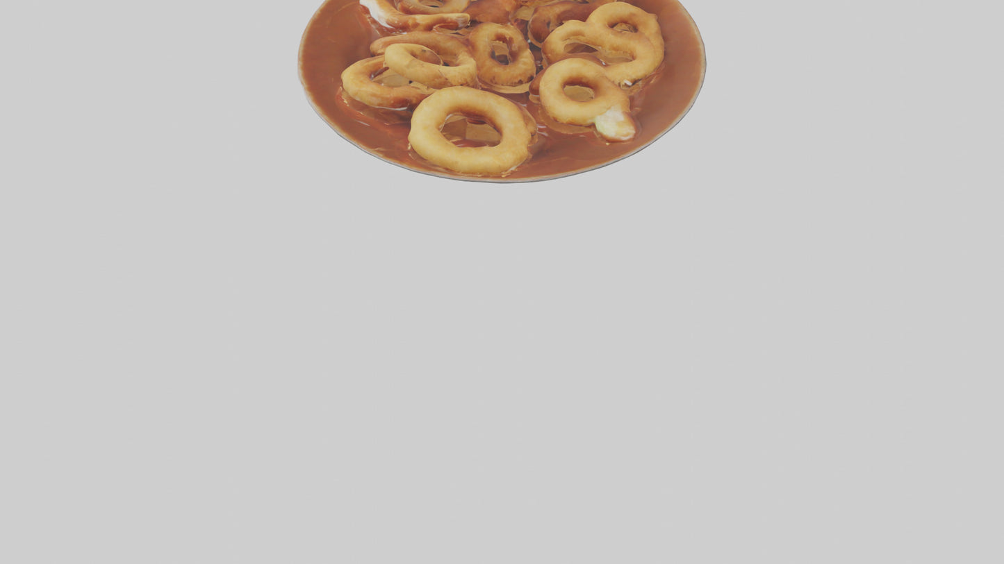 Onion rings with dipping sauce model 3D model