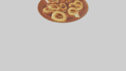 Onion rings with dipping sauce model 3D model