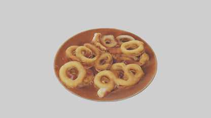 Onion rings with dipping sauce model 3D model