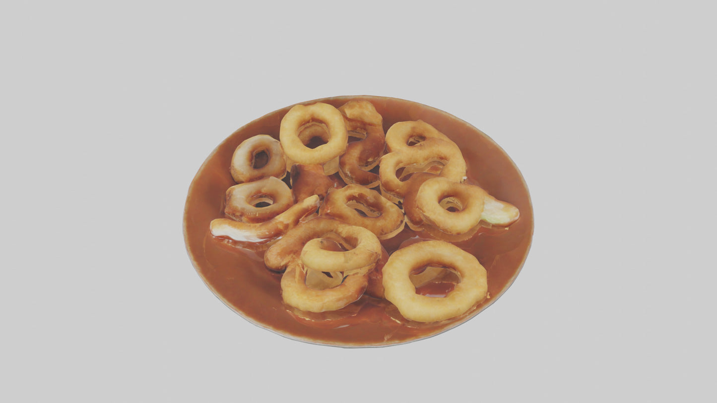 Onion rings with dipping sauce model 3D model