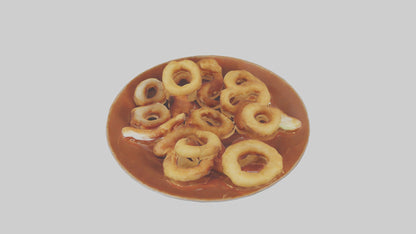 Onion rings with dipping sauce model 3D model