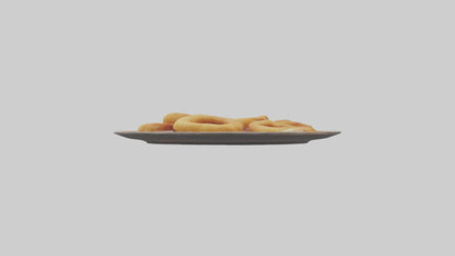 Onion rings with dipping sauce model 3D model