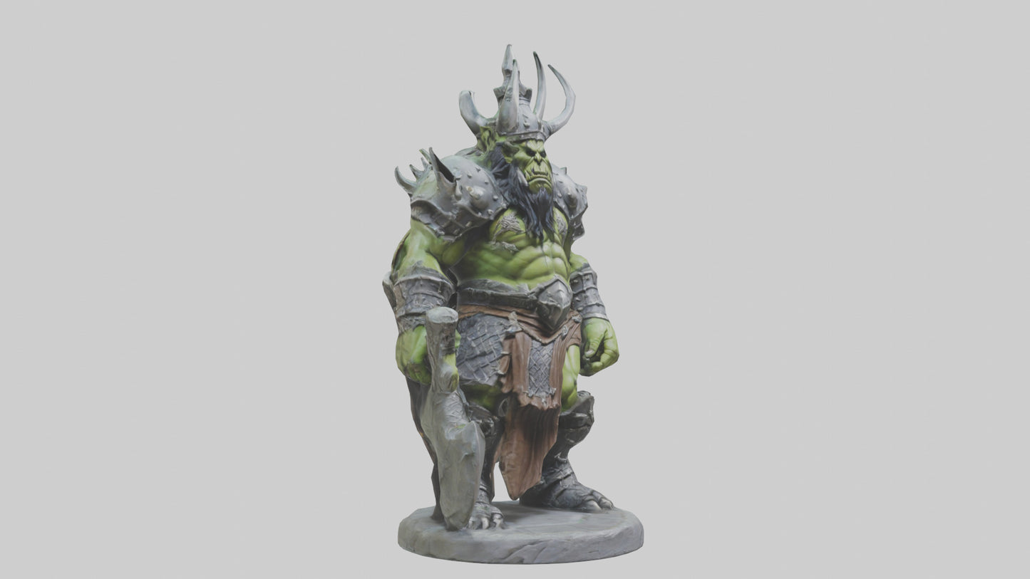 Orc King statue model VR / AR / low-poly