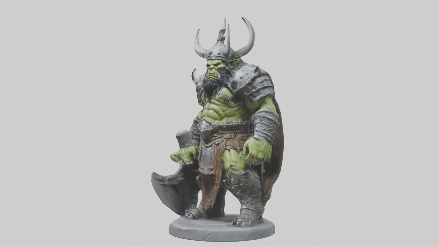 Orc King statue model VR / AR / low-poly