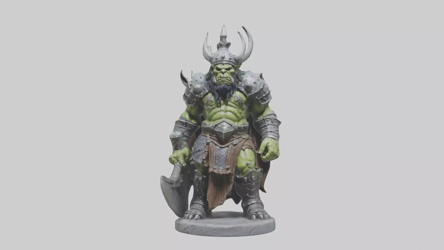 Orc King statue model VR / AR / low-poly