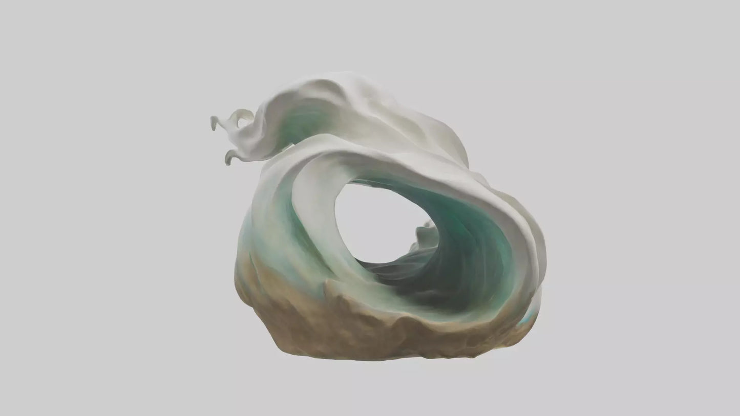 Organic Wave Sculpture model 3D model