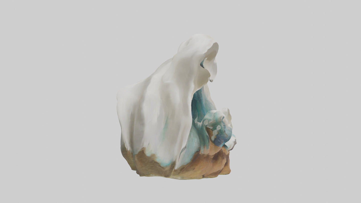 Organic Wave Sculpture model 3D model