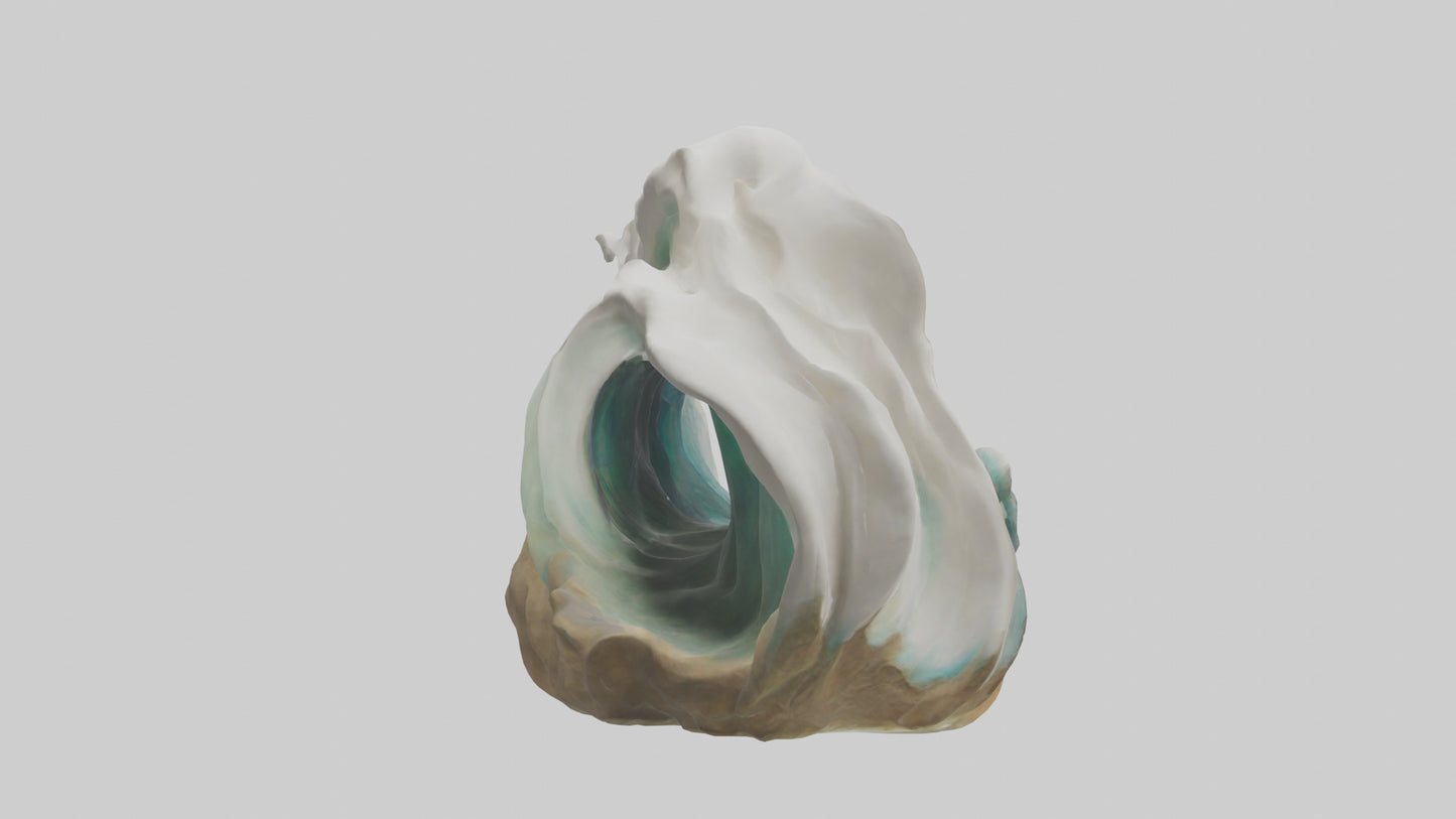 Organic Wave Sculpture model 3D model