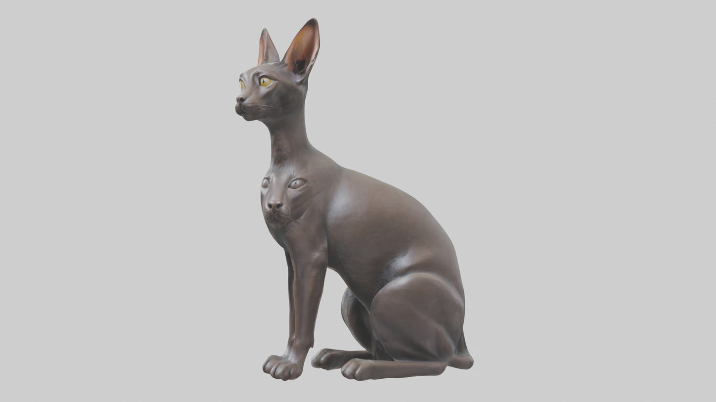 Oriental Shorthair statue model 3D model