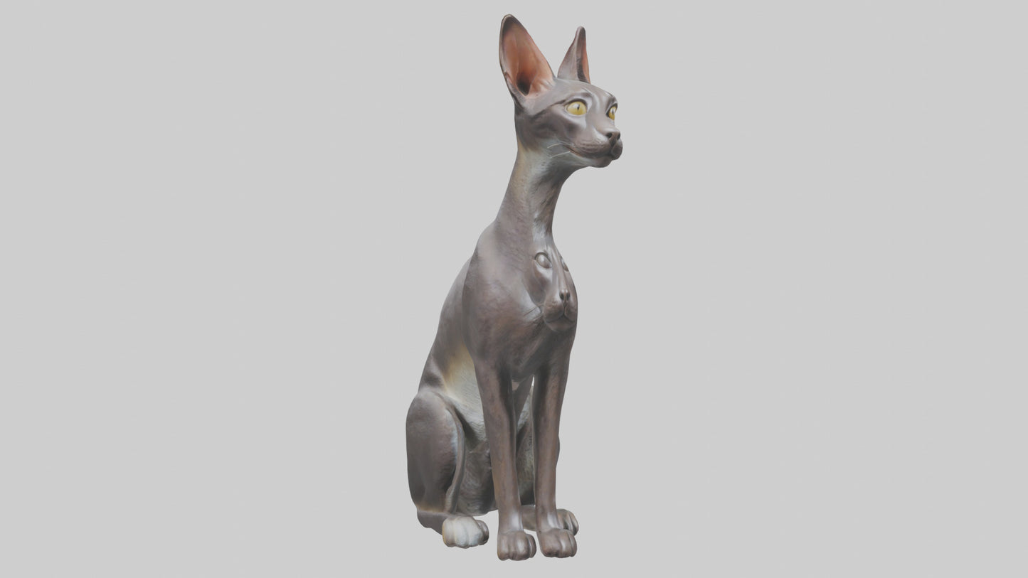 Oriental Shorthair statue model 3D model
