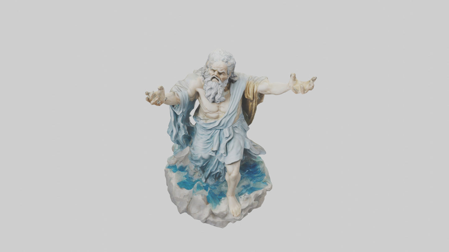 3D model oses splitting sea statue model VR / AR / low-poly