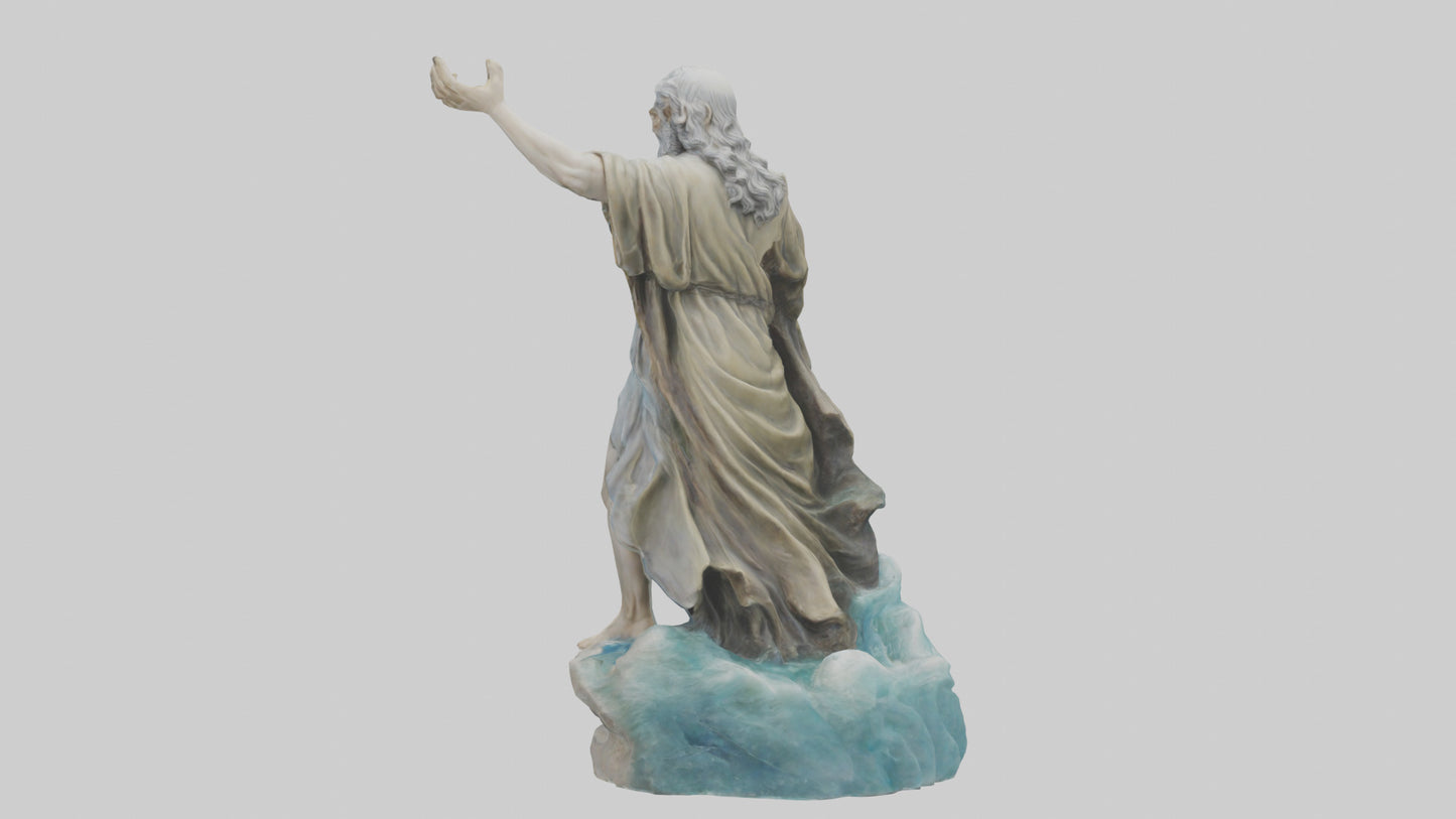 3D model oses splitting sea statue model VR / AR / low-poly