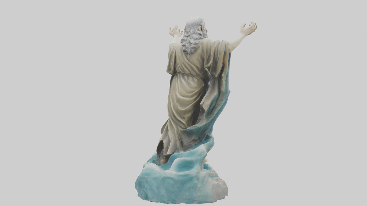 3D model oses splitting sea statue model VR / AR / low-poly