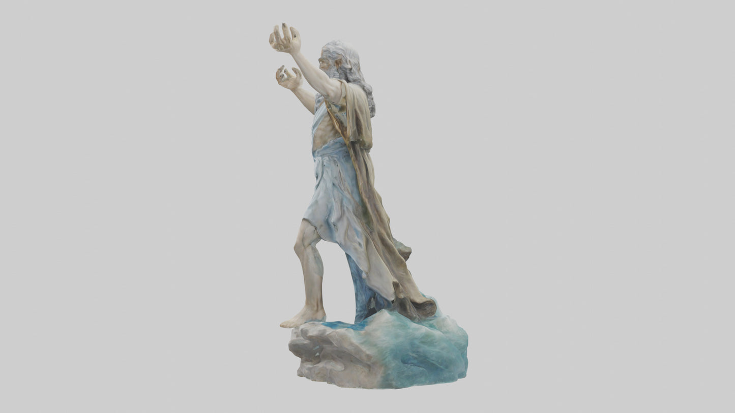 3D model oses splitting sea statue model VR / AR / low-poly