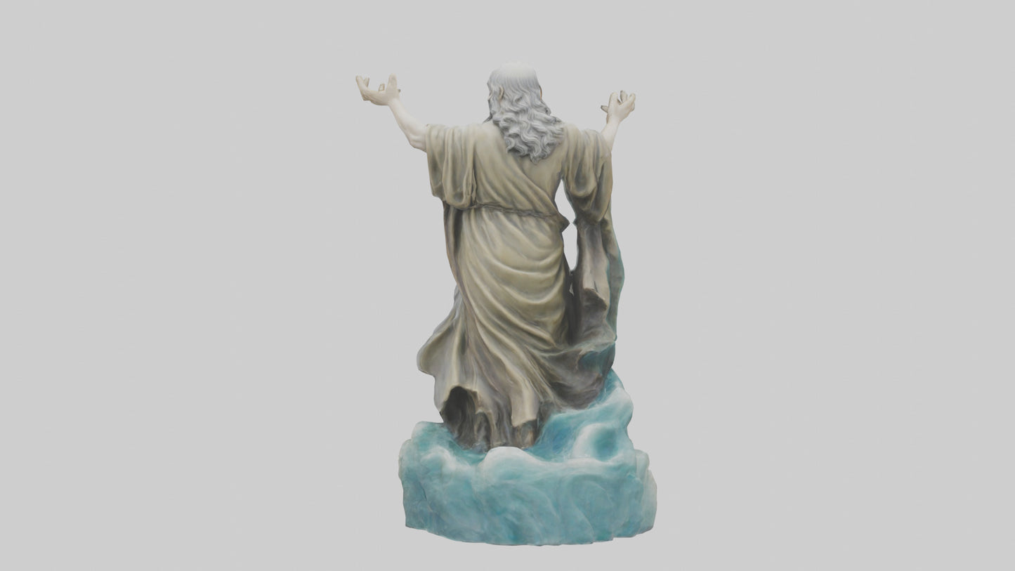 3D model oses splitting sea statue model VR / AR / low-poly