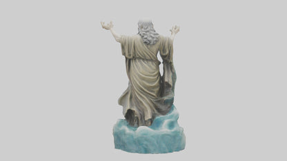 3D model oses splitting sea statue model VR / AR / low-poly