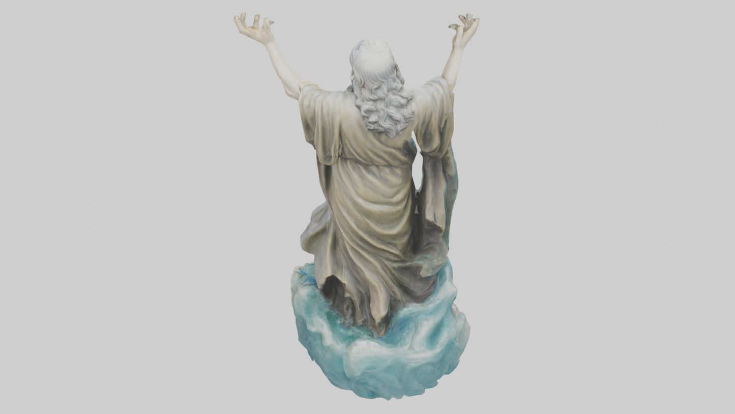 3D model oses splitting sea statue model VR / AR / low-poly