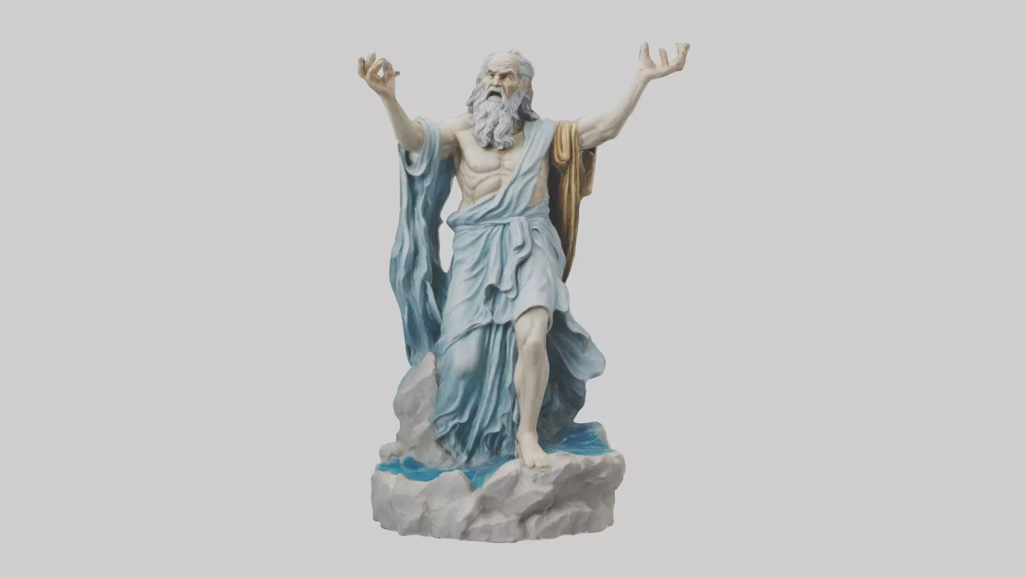 3D model oses splitting sea statue model VR / AR / low-poly