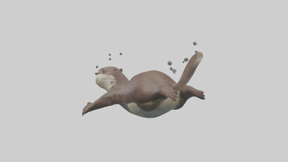 Otter diving model 3D model