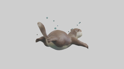 Otter diving model 3D model