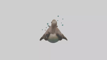 Otter diving model 3D model