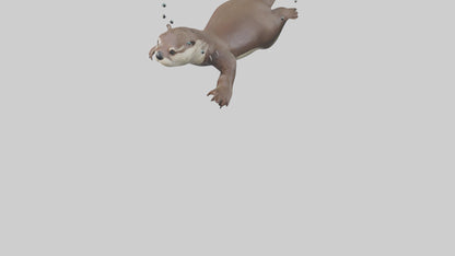 Otter diving model 3D model