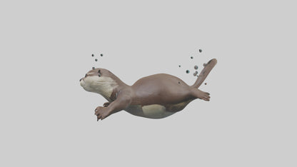Otter diving model 3D model