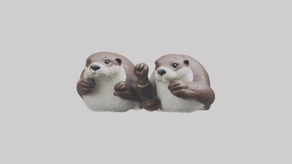 Otter holding hands model VR / AR / low-poly