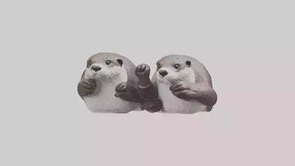 Otter holding hands model VR / AR / low-poly