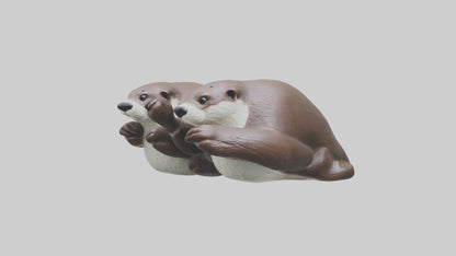 Otter holding hands model VR / AR / low-poly
