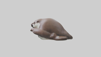 Otter holding hands model VR / AR / low-poly