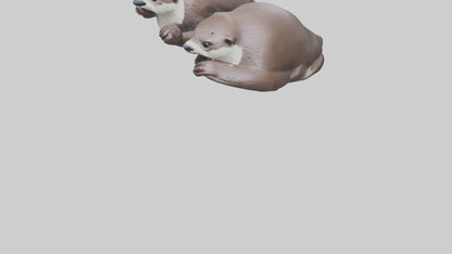 Otter holding hands model VR / AR / low-poly