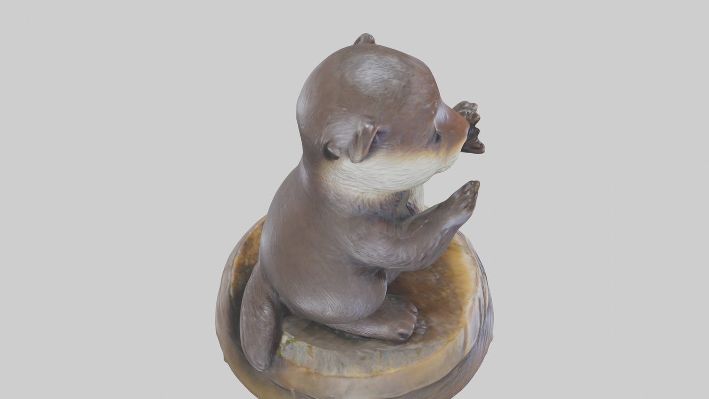 Otter Pup statue model 3D model