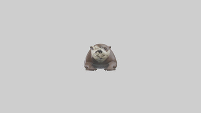 Otter swimming model VR / AR / low-poly