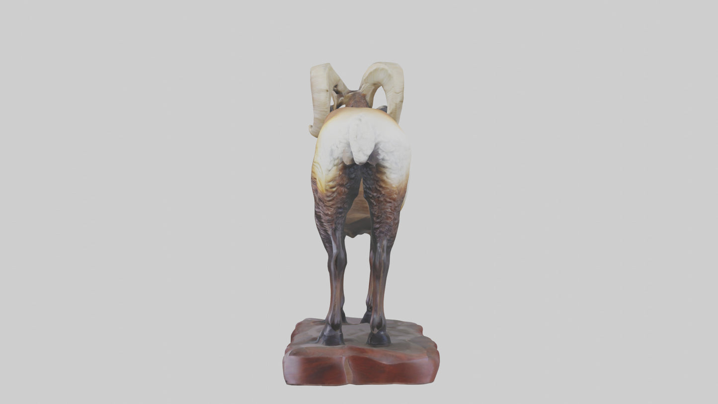 3D model ouflon Sheep statue model 2 VR / AR / low-poly