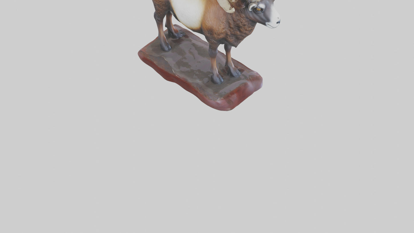 3D model ouflon Sheep statue model 2 VR / AR / low-poly