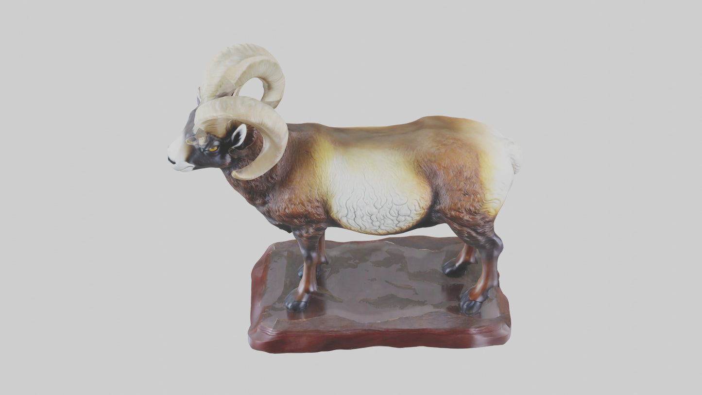 3D model ouflon Sheep statue model 2 VR / AR / low-poly