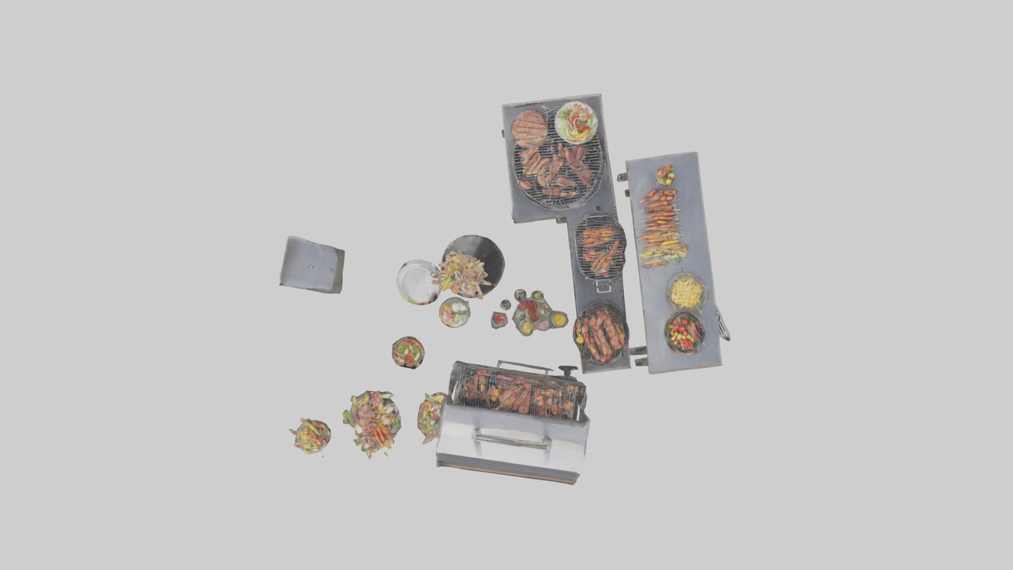 Outdoor Barbecue Party model 3D model