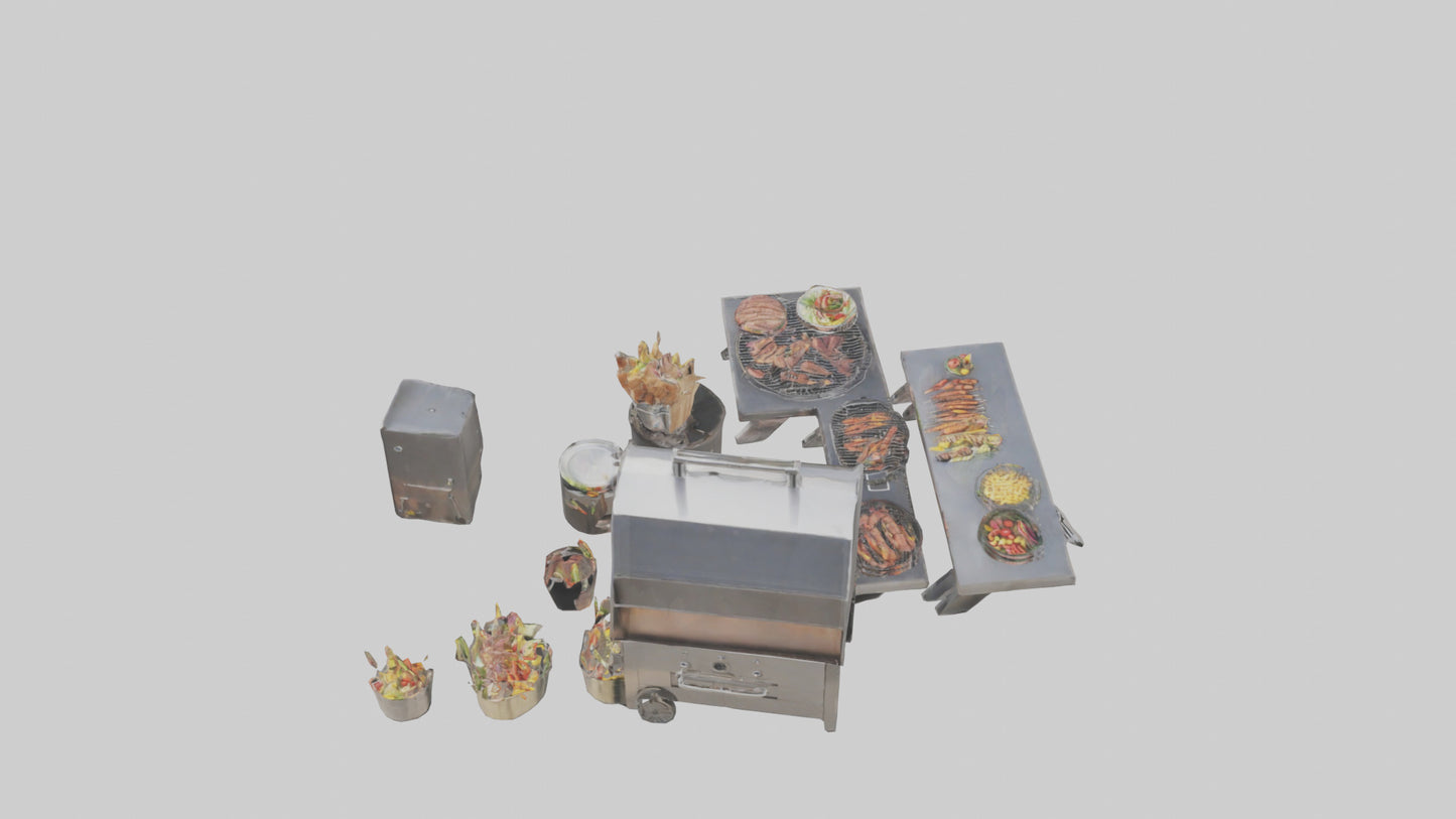 Outdoor Barbecue Party model 3D model