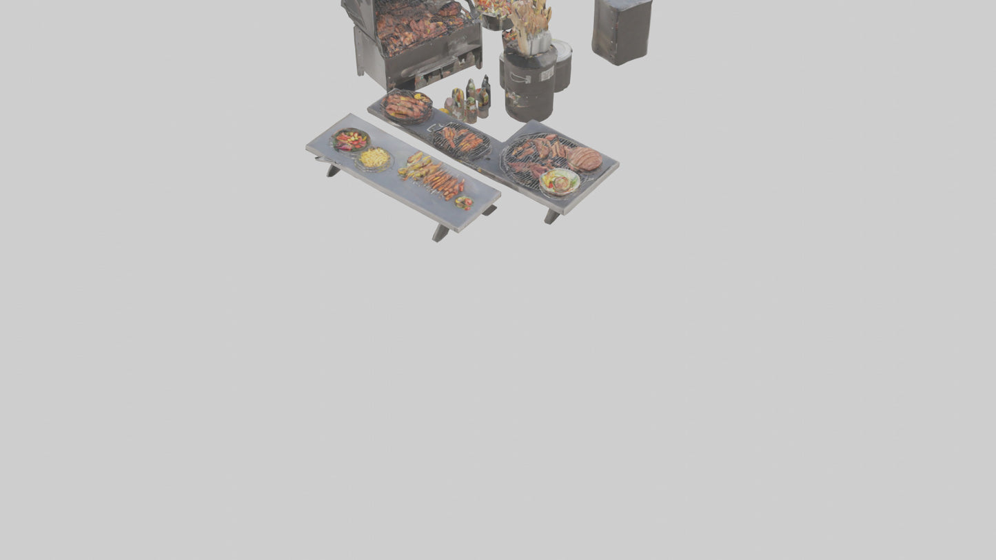 Outdoor Barbecue Party model 3D model