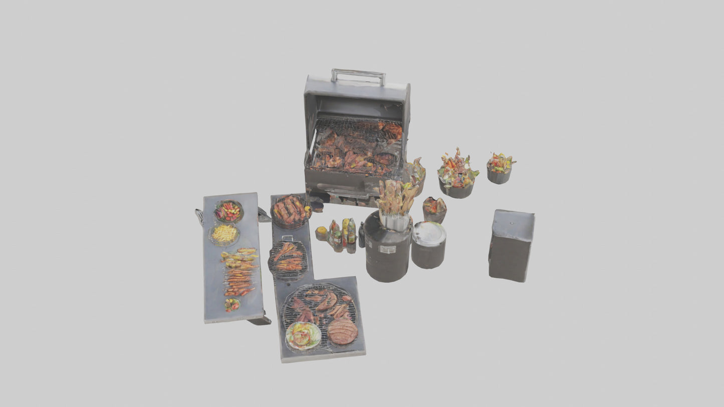 Outdoor Barbecue Party model 3D model