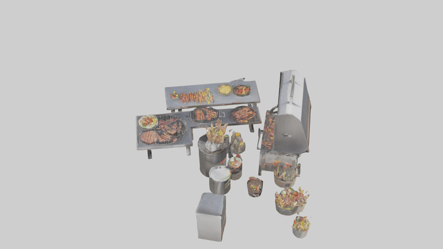 Outdoor Barbecue Party model 3D model