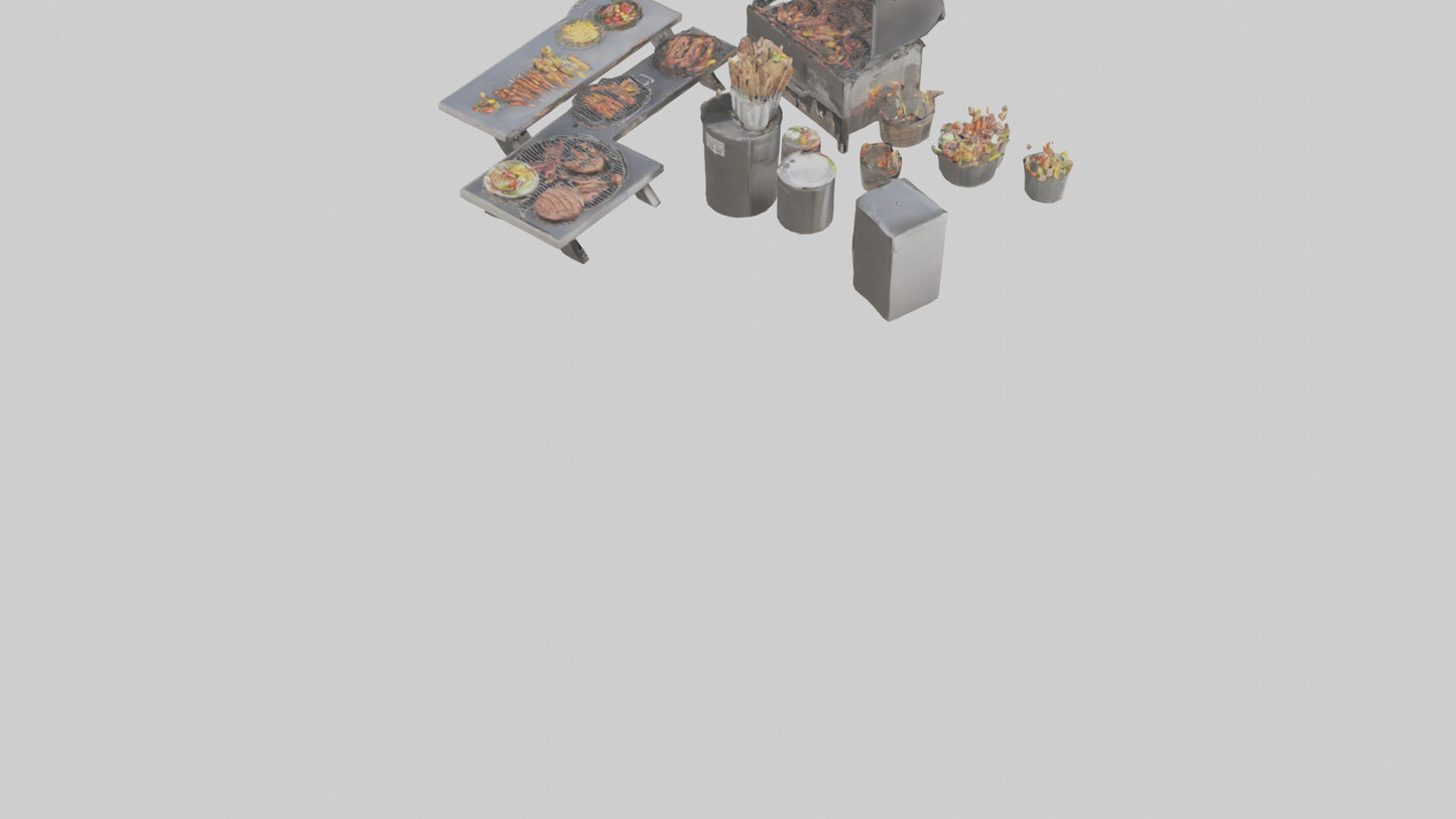 Outdoor Barbecue Party model 3D model