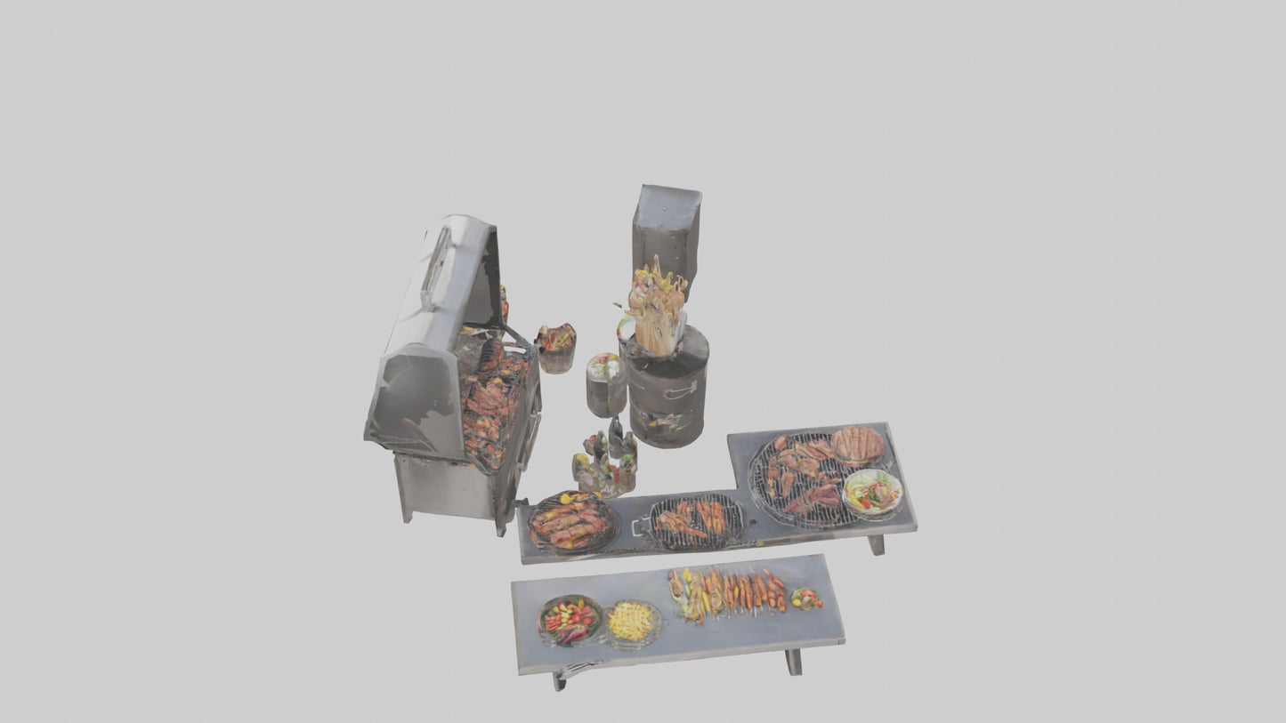 Outdoor Barbecue Party model 3D model