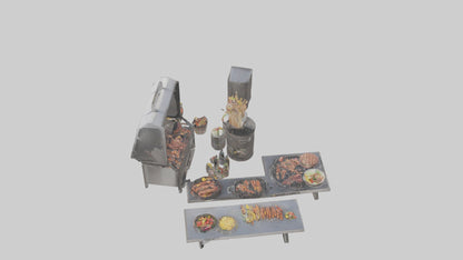 Outdoor Barbecue Party model 3D model